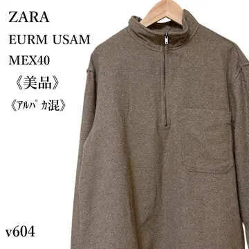 [새상품급] ZARA 자라 하프 지퍼 자켓 스탠드 카라 알파카 혼방 고급