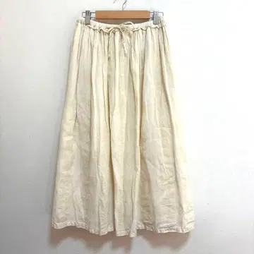 tumugu 린넨 혼방 개더 스커트 내추럴 F