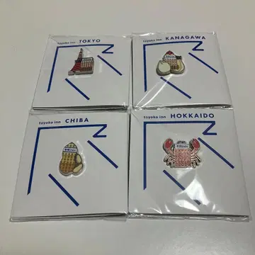 미사용 새상품 토요코인 핀 배지 도쿄 가나가와 치바 홋카이도 4종 세트
