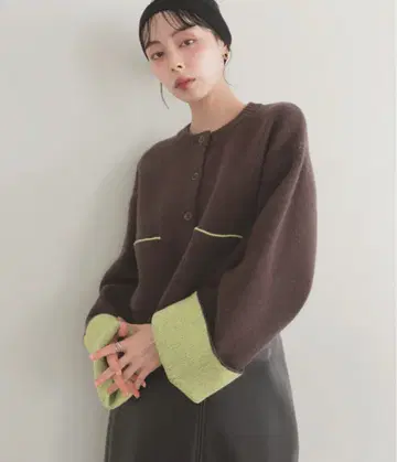 알파카 터치 바이컬러 가디건 Lian 리안 같은 형태 lumier