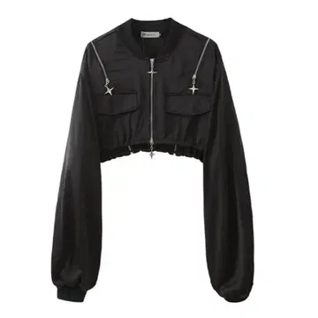 KsG 글리터 참 지퍼 MA1 자켓 블랙