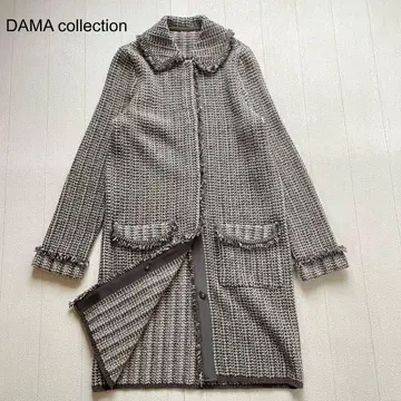 DAMA collection 캐시미어 혼방 트위드 조 니트 코트 M