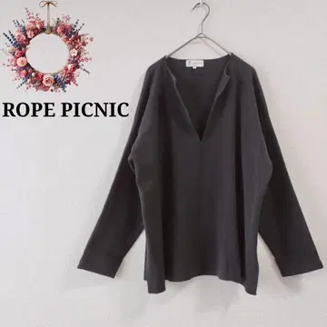 로페피크닉 오픈 카라 니트 스웨터 오피스 캐주얼 큐트 M