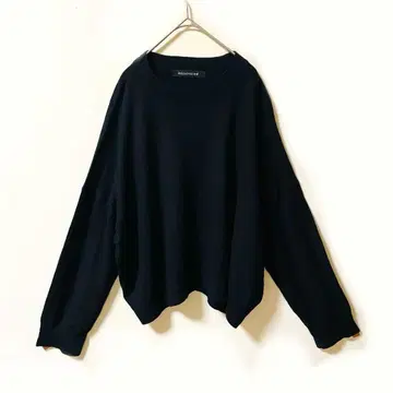 새상품급 미즈이로 인드 울 100% 폭넓은 긴팔 니트 스웨터 풀오버