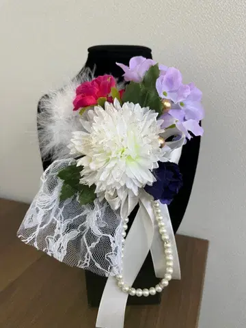 머리 장식 헤어 액세서리 조화 리본 펄 일본 의류 양장 성인식