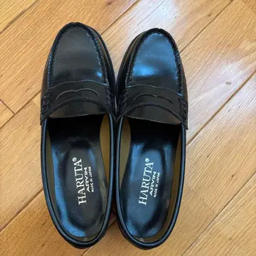 HARUTA 천연 가죽 블랙 로퍼 일본제