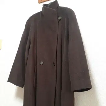 SANYO 캐시미어 혼방 울 롱 코트 브라운
