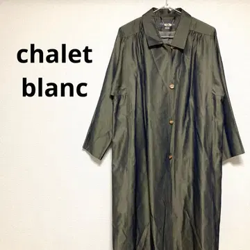 샤레 블랑 여성용 롱 자켓 레나운 카키 실크 100%