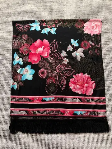 LEONARD, 실크 혼방 대형 스톨, 버터플라이 & 피오니