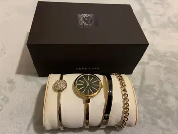 ANNE KLEIN 골드 블랙 시계