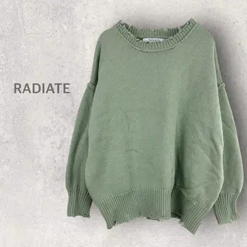 [라디에이트] 니트 풀오버 M 스웨터 데미지 가공 백 슬릿