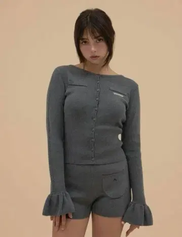 andmary Pansy knit set up gray