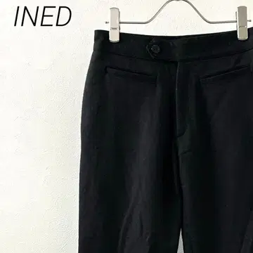 INED 슬랙스 스트레이트 울 혼방 포켓 부착 심플 안감 부착