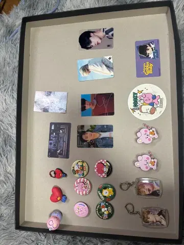 K-POP bts 핀 배지 키링 세트
