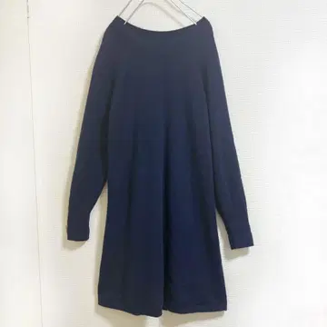 콩트와르 데코토니에 캐시미어 원피스 네이비 포근하고 따뜻한 니트