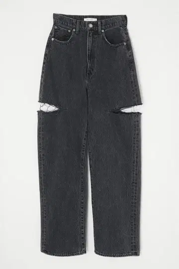 THIGH SLIT BLACK LOOSE STRAIGHT