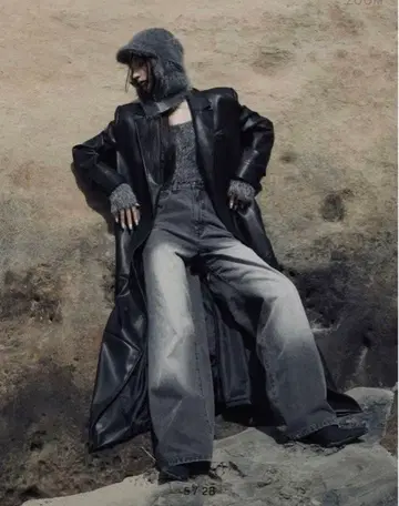 melt the lady leather like trench coat