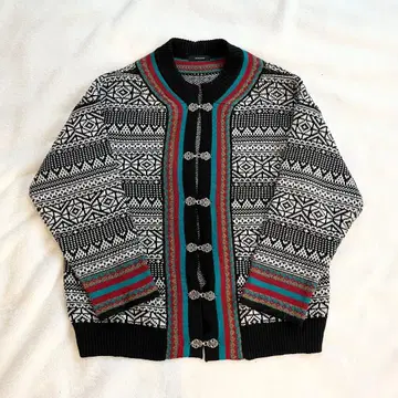 JEAMASiS 기하학 패턴 니트 가디건