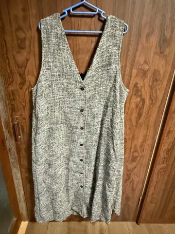 트위드 슬리브리스 원피스