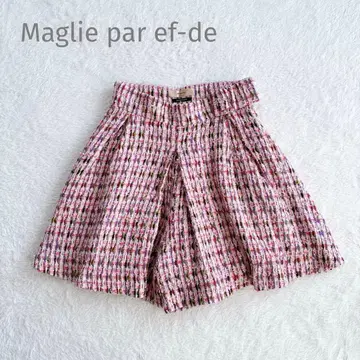 Maglie par ef-de 트위드 큐롯 핑크 숏팬츠