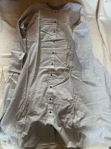 미즈이로 인디 체크 무늬 긴팔 원피스