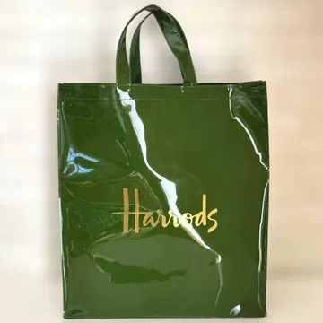 해롯 PVC 폴리염화비닐 쇼핑백 그린 L 사이즈