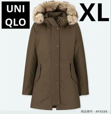 유니클로 논퀼트 다운 숏 XL 카키 올리브