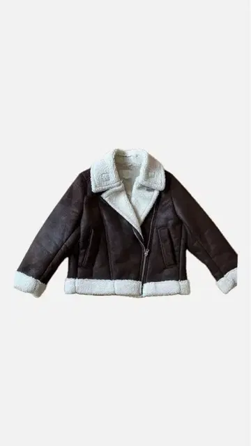 브라운 가죽 시어링 자켓