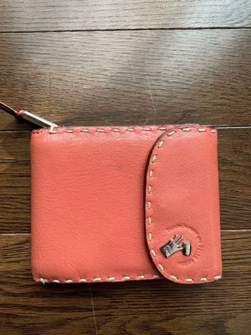 PELLE BORSR 페레볼사 오렌지 가죽 접이식 지갑