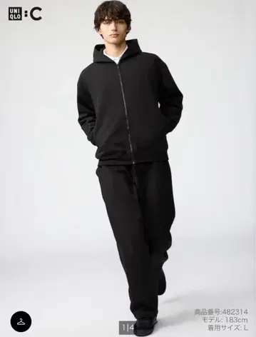 거의 새상품 맨투맨 와이드 팬츠 유니클로 남성용 3XL