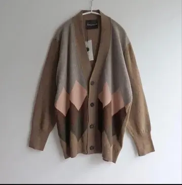 ERIKA CAVALLINI 아가일 빅 가디건 미사용 새상품