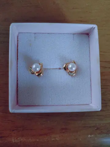 펄 골드 스터드 귀걸이