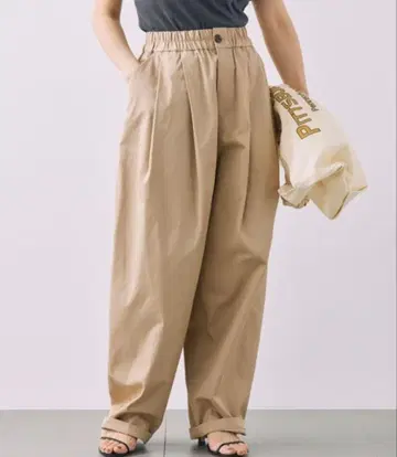 바빌론 BABYLONE 트윌 턱 볼륨 팬츠 베이지 루즈핏