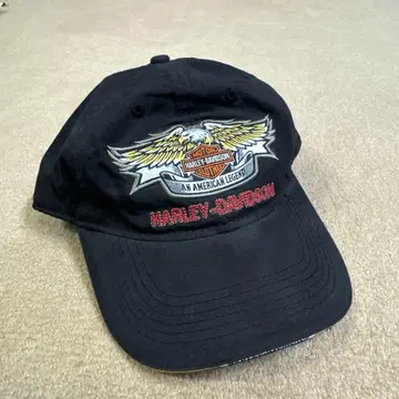 할리 데이비슨 자수 로고 캡 블랙
