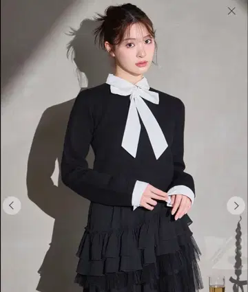 보타이 리본 도킹 니트