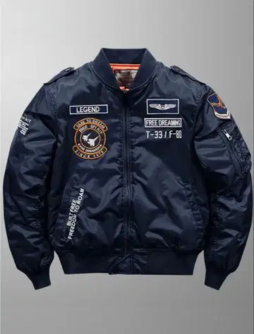 플라이트 자켓 MA-1 자수 NAVY 남성용 파이롯트 와펜