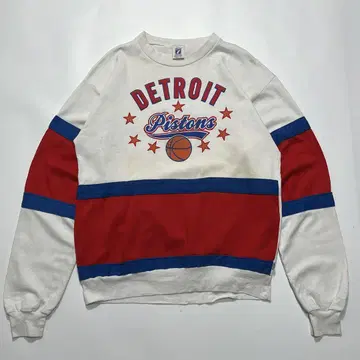 80s 로고7 피스톤즈 USA제 맨투맨 L 화이트 빈티지 5823