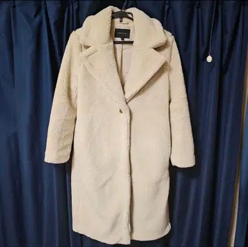 BANANA REPUBLIC 롱 코트 S 크림색 테디베어