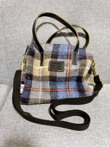 해리스 트위드 백 숄더 블루 파랑