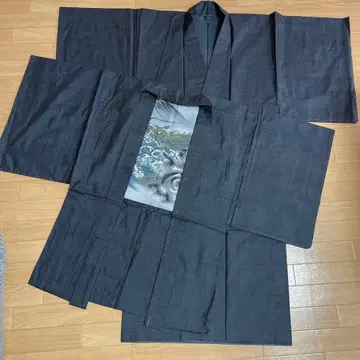 남성용 기모노 세트 오시마 앙상블 네이비 컬러