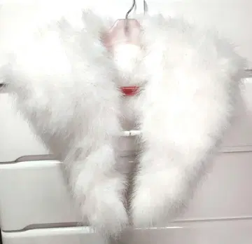 기모노 화이트 퍼 숄 성인식 깃털 칠면조