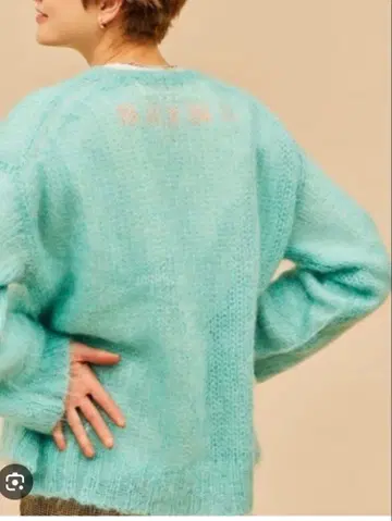 신존 모헤어 시어 니트 블루 택 포함 미사용 새상품