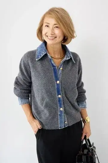 새상품 O.TOHA 데님 니트 프리 사이즈