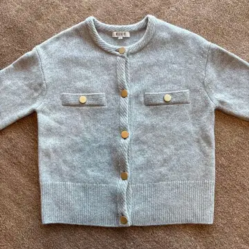 PLST 그레이 니트 가디건 S 울 100%