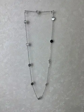 아르마니 실버 롱 목걸이