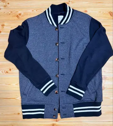 BACK NUMBER 바시티 자켓 M 그레이/네이비