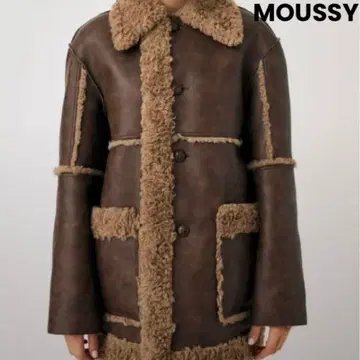 moussy 마우지 F/LEATHER BONDING 자켓 브라운