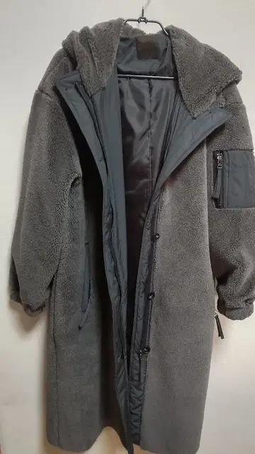 새상품 플리스 자켓 코트 그레이