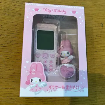 새상품 마이멜로디 마이멜로디 폴더폰 모양 탁상시계 산리오 보증서