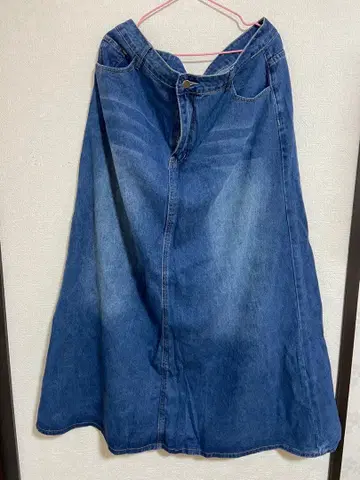 데님 롱 스커트 약 100cm